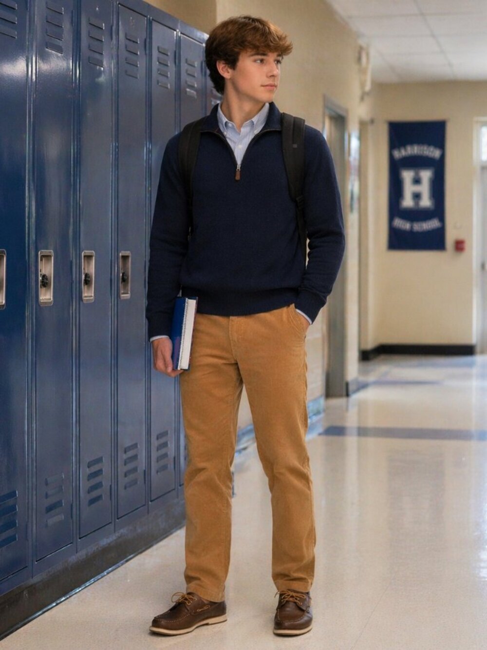 Brooks Brothers Fleece Boys Corduroy Pants Size 18 Tan Straight Leg Preppy NWT